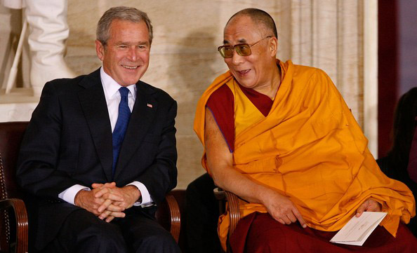 Далай-лама XIV и Джордж Буш младший